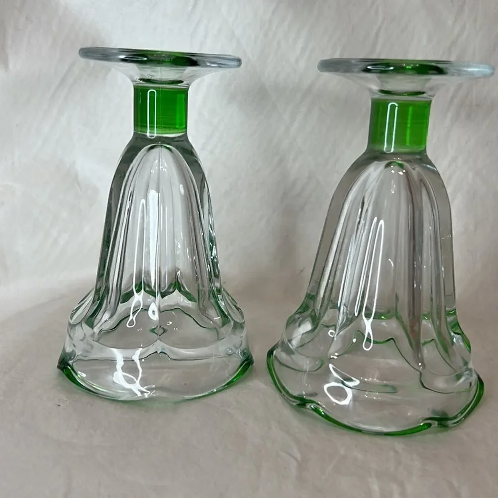 Ice Cream Sundae Parfait Dessert Glasses 3 1/2 Inches Round 6 Inches Tall Set 2